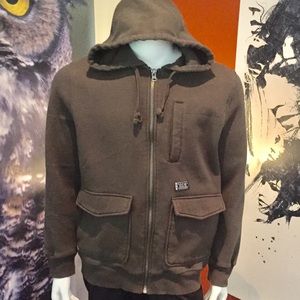 Hurley Military Army Green Camo Zippered Hoodie L